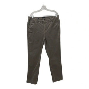 Talbots Pants Size 14 Gray Corduroy Straight Leg Cotton Stretch